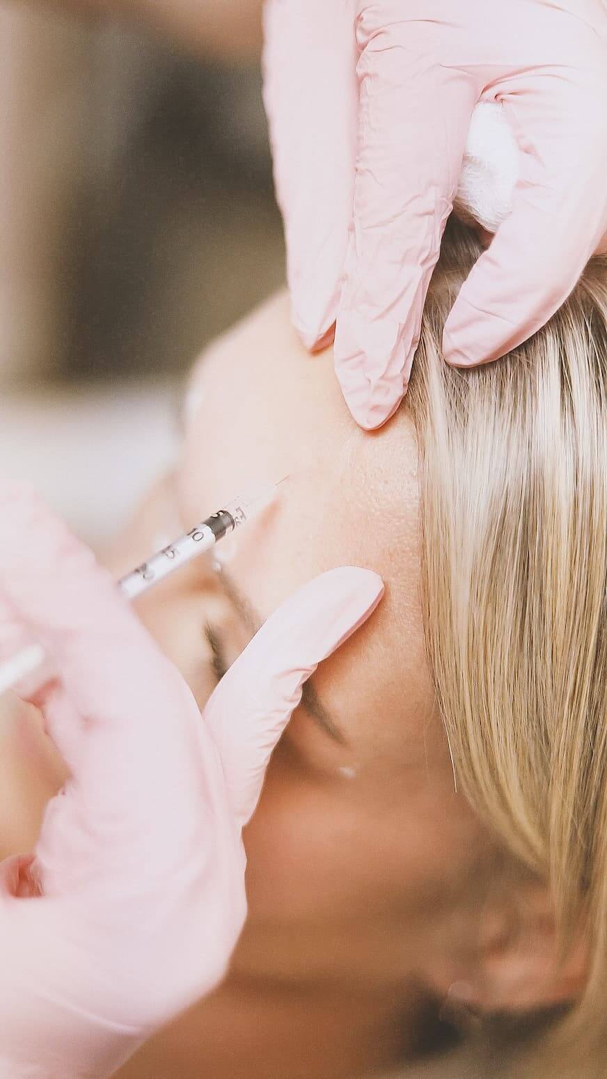Botox injection forehead